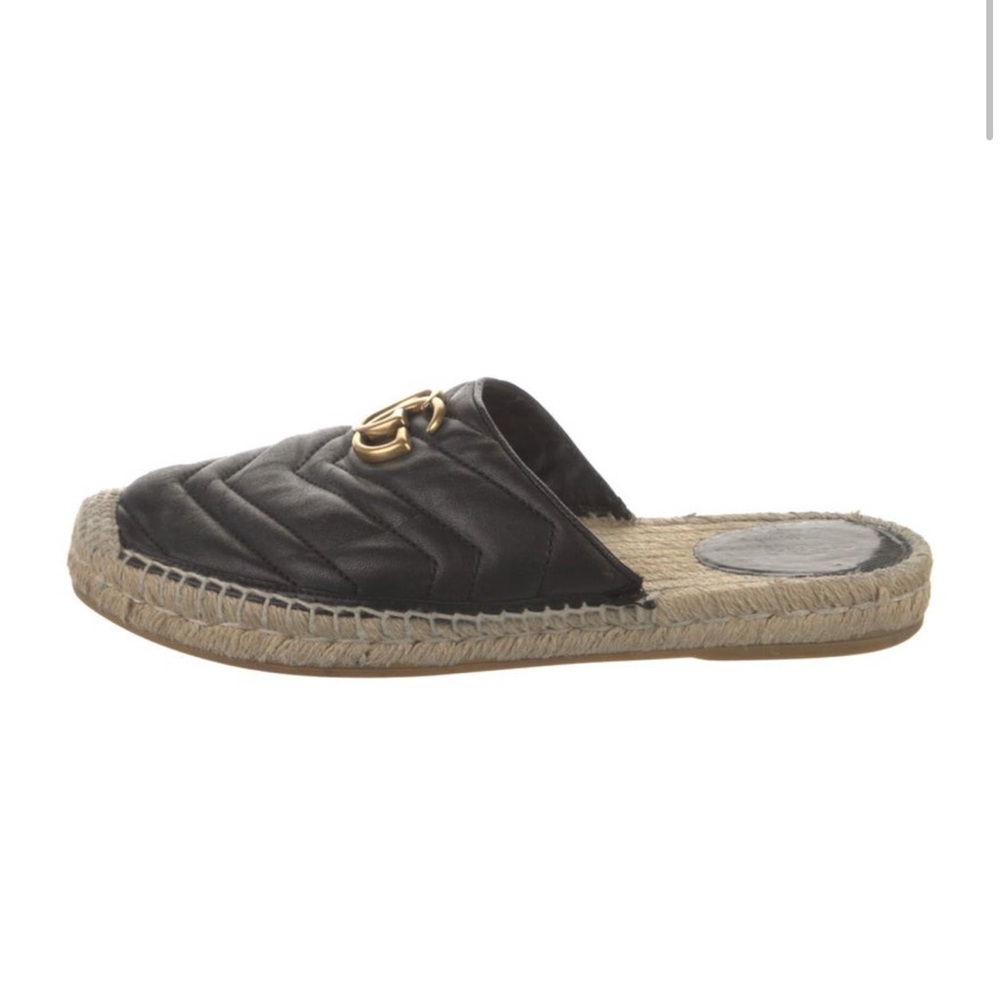 Gucci Nappa Matelasse GG Marmont Espadrille Mules - Picture 6 of 16